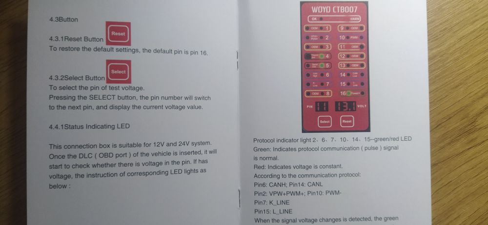 Тестер  Woyo CAN Кабель   для діагностики