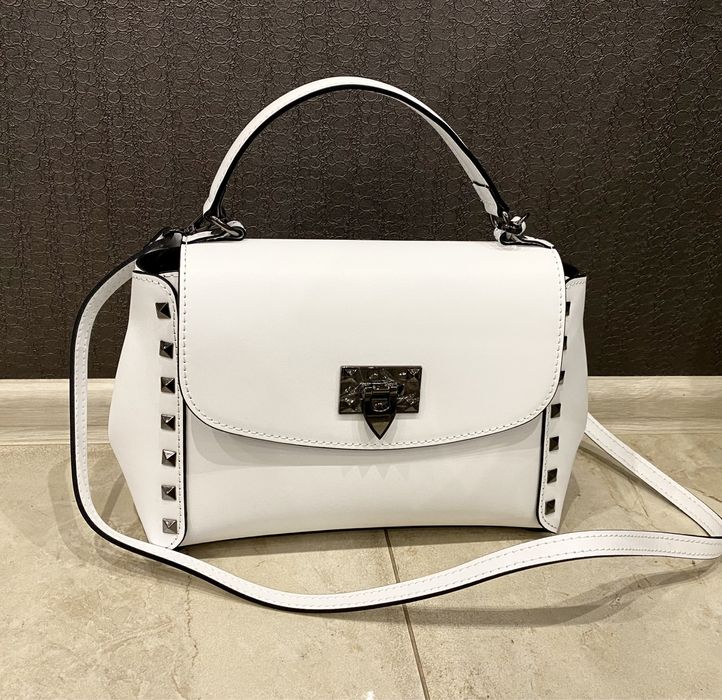 Virginia conti сумка шкіряна біла Італійська сумка жіноча