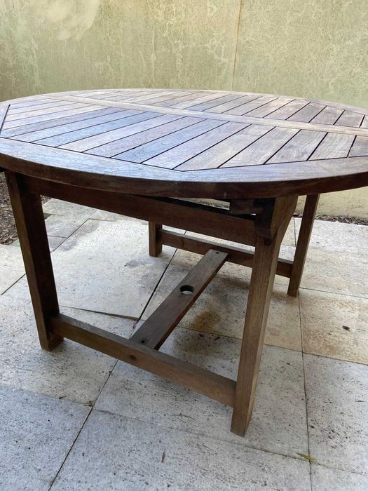 Mesa de Jardim em madeira Teca de Java, Indonésia, de 1.20 m x1.70 m