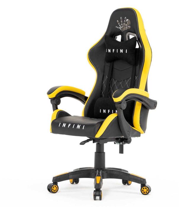 Nowoczesny Fotel z Regulacją Wysokości Infini Five Black/Yellow