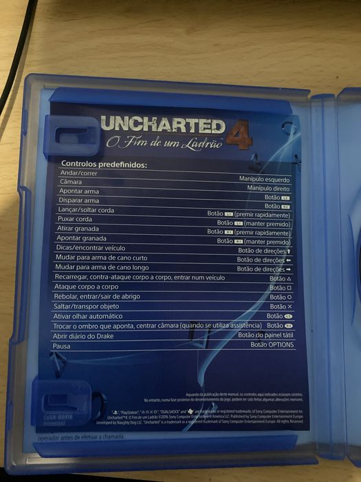 Vendo jogo ps4 uncharted 4(o fim de um ladrã)