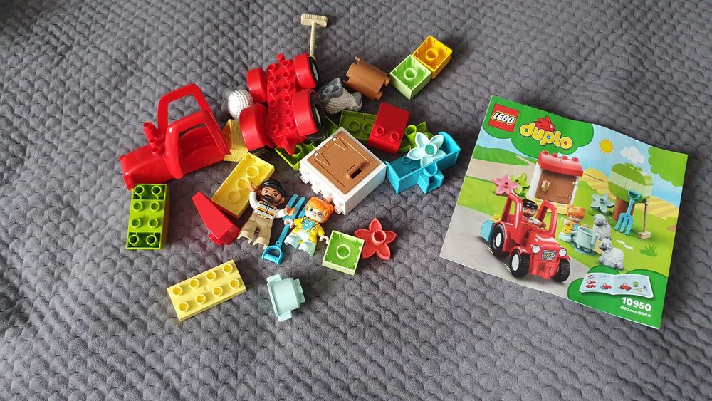 LEGO Duplo Traktor i zwierzęta gospodarskie+instrukcja+pudełko,komplet