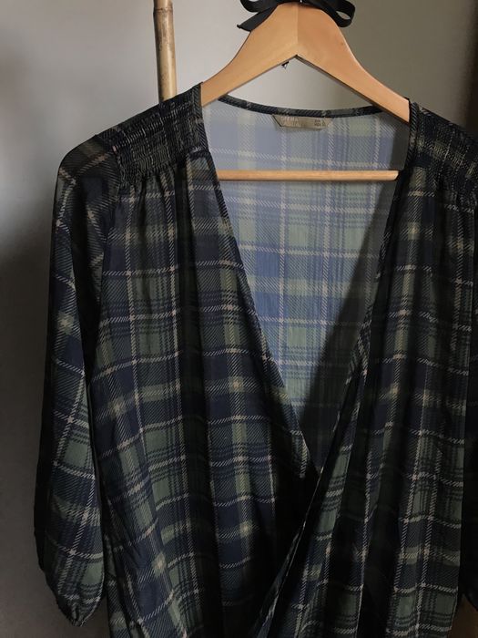 Camisa xadrez verde caqui da Sfera