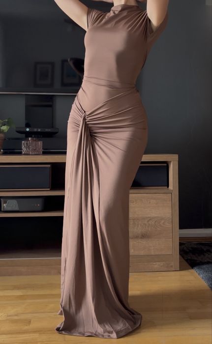 Sukienka długa z wiązaniem obcisła XS