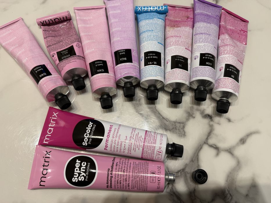 Tonery i farby do wlosow Matrix Sync,matrix So color,Kemon 12 sztuk