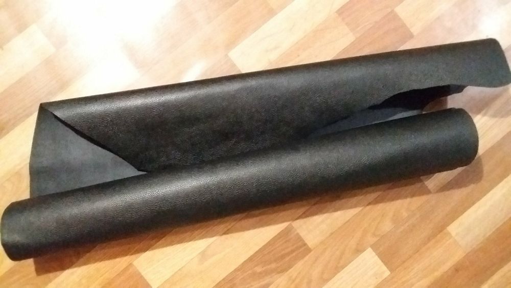 галантерейная кожа чёрная и красная handmade