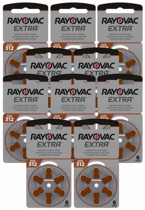 Baterie Rayovac 312 do aparatów słuchowych PR41 60 szt. SUPERCENA