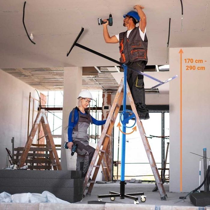 Podnośnik do karton gipsu GK OSB regulowany 170–290 cm do 40 KG