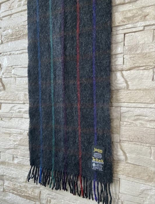 Шарф брендовий дорогий Шотландія чорний the rack Johnston of Elgin