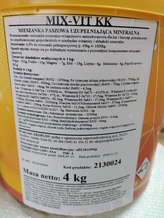 Witaminy dla kur kurczaków