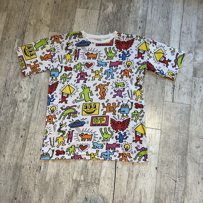 Biała męska koszulka Keith Haring designer t-shirt