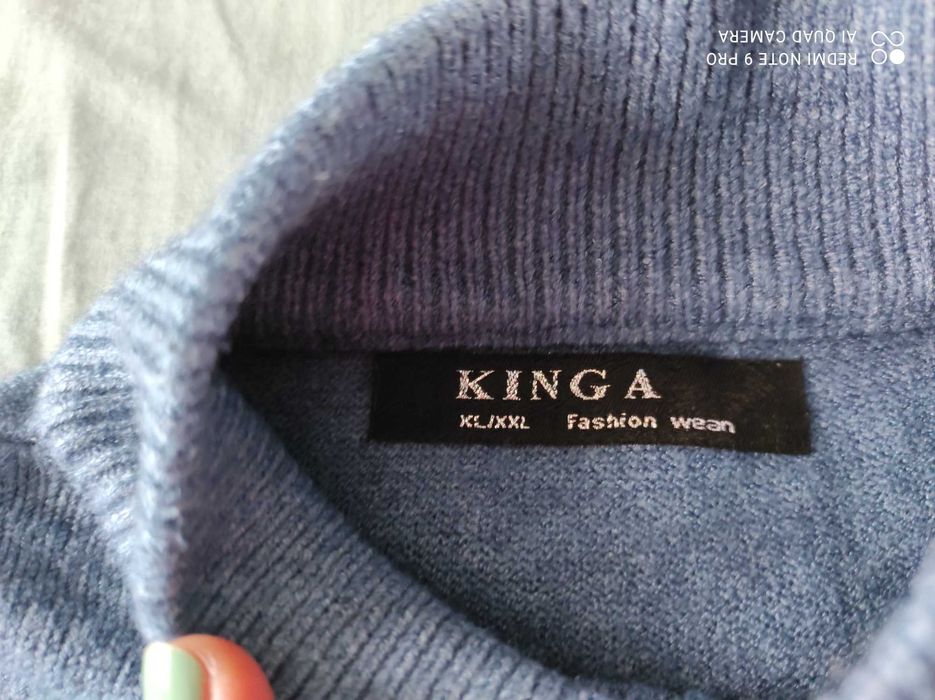 Golf sweter damski niebieski XL/XXL "Kinga"