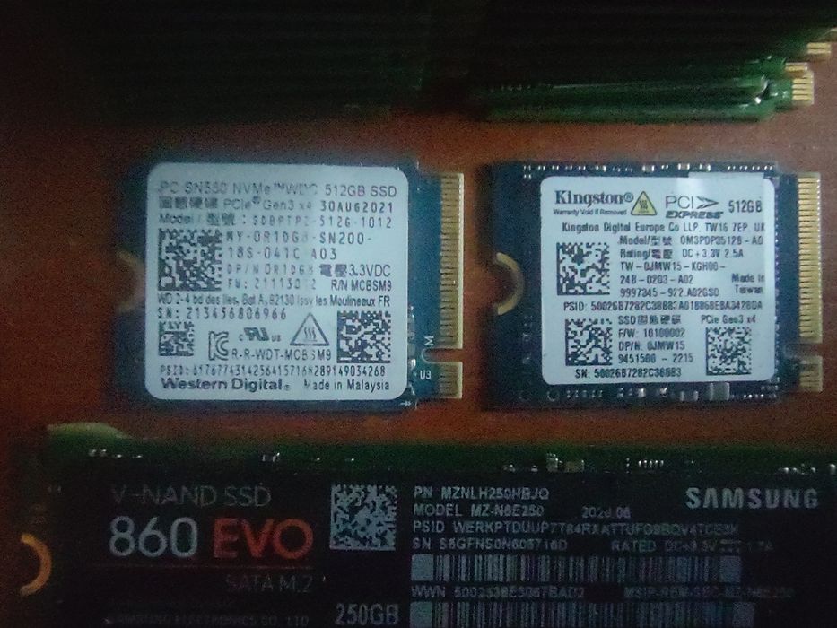 Швидкі SSD M.2 2,5" 64/128/160/256/480/512Gb NVMe/SATA Samsung Hynix