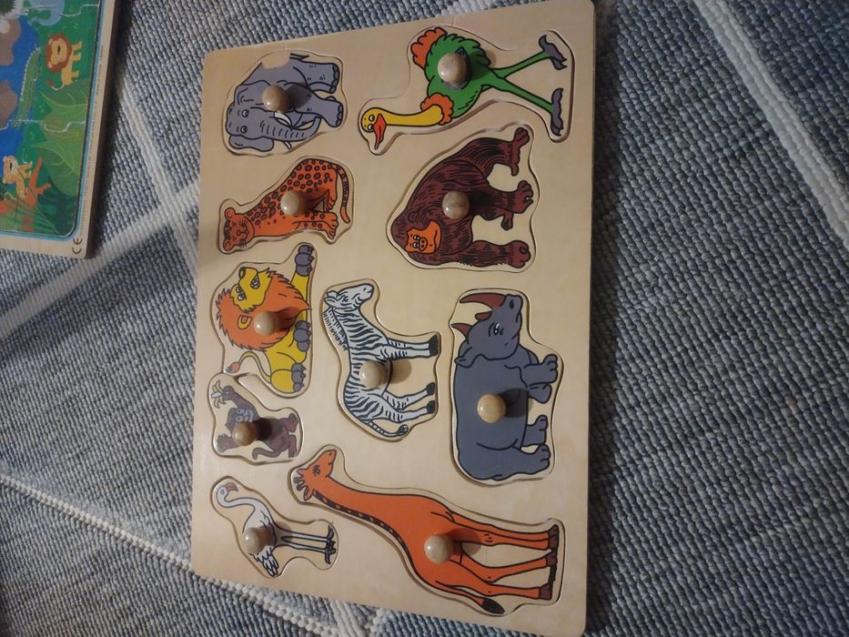 3 sztuki puzzli drewnianych