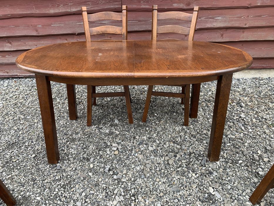 Stół dębowy rozkładany prosty