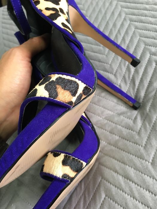 Atmosphere Primark Sandały 37 4 Panterka Granat skóra