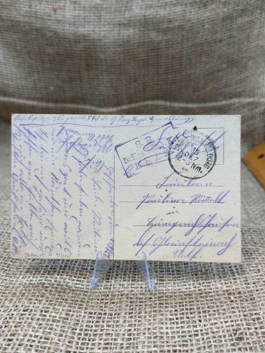 B545 pocztówka original wojsko Pruskie feldpost 1915 ww1 LUX