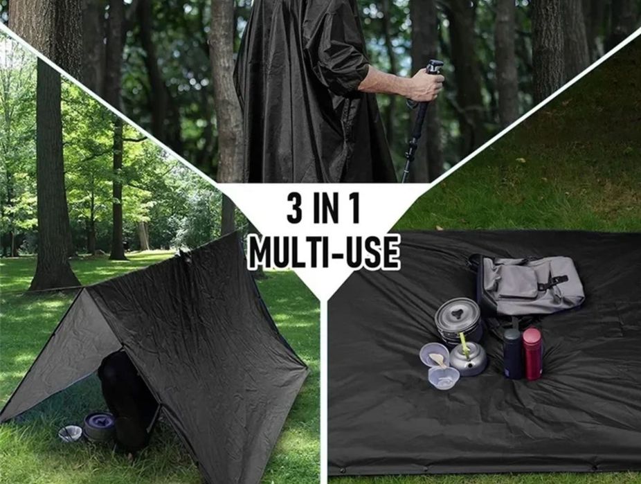 Пончо, дощовик, тент (3в1)