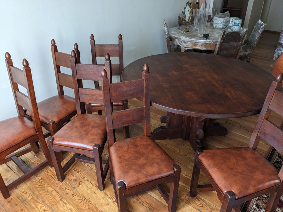 Столовий гарнітур, стіл дубовий, 6 стільців, Нідерланди