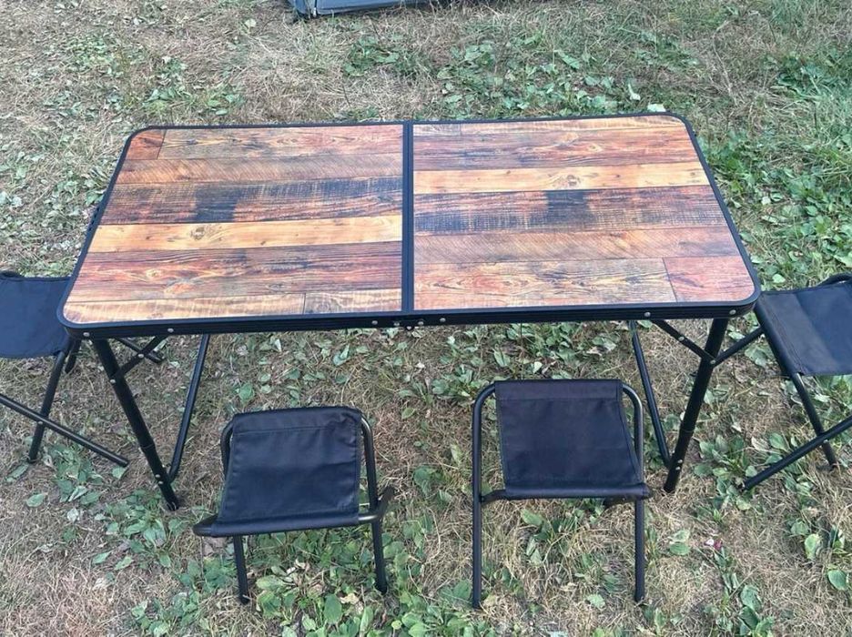 столик складний стіл з табуретками туристичний 120*60 см