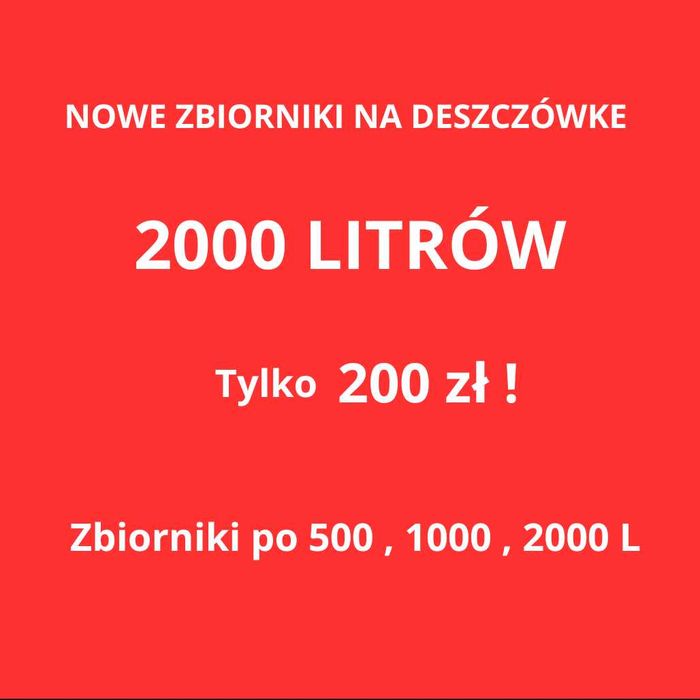 Nowe Dekoracyjne zbiorniki na deszczówkę 500 L, 1000 L, 2000 L z montażem lub bez
