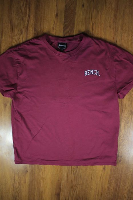 T-shirt Bench r. 42 L bordowa kr rękaw bawełniana