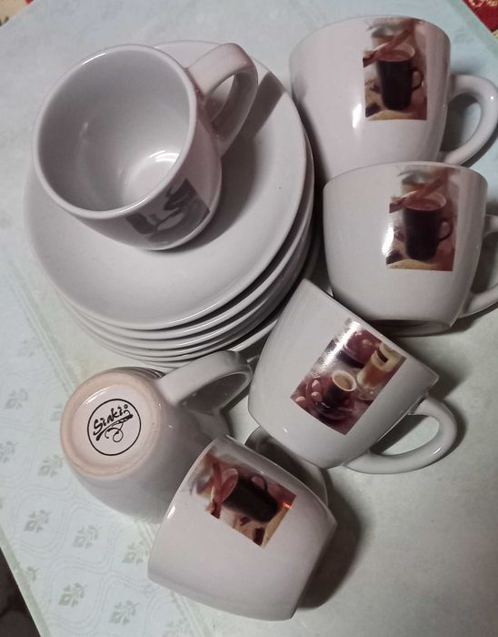 Conjunto de 6 pires e chávenas de café - Siaki