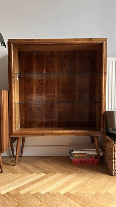 Witrynka szafka z półkami komoda vintage biblioteczka