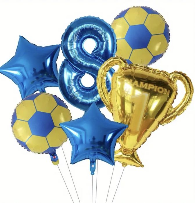 6 pçs, globos numérica balões de futebol troféu mundial esportivos.