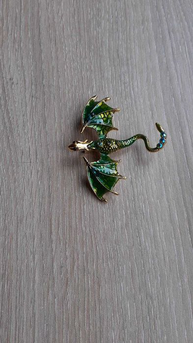 Broche alfinete dragão verde NOVO