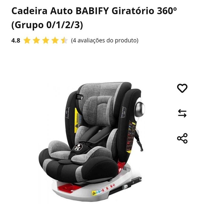 Cadeira Auto BABIFY Giratório 360º (Grupo 0/1/2/3)