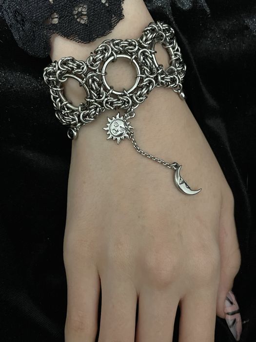 Nowa  bransoletka w stylu gotyckim wykonane techniką chainmaille,
