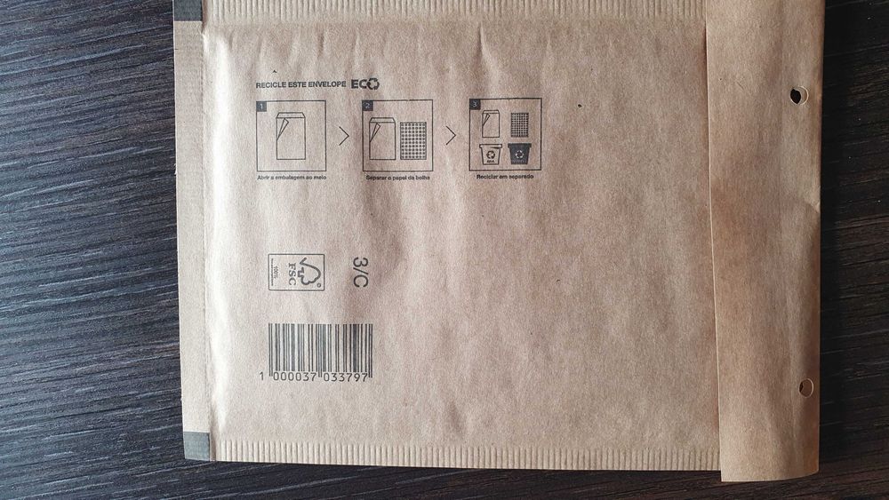Bolsas Envelopes almofadados Kraft Caixa de 100
