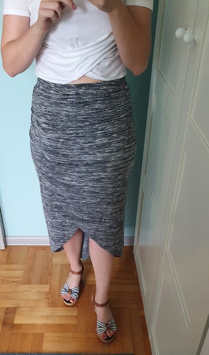 Spódnica asymetryczna szary melanż Kappahl 36 s