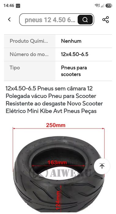 Peneus para trotinete elétrica  novos