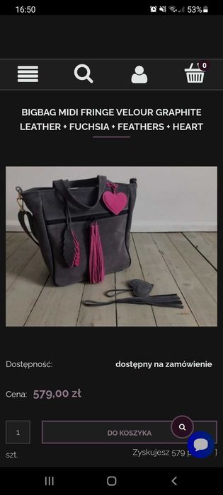 Torebka Zuzia Górska- szyta na zamówienie Nowa