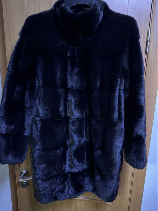 Шуба норкова Black glama