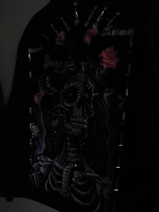 Jeansowa katanka, Custom, Helloween, La  Catrina, ręcznie malowana