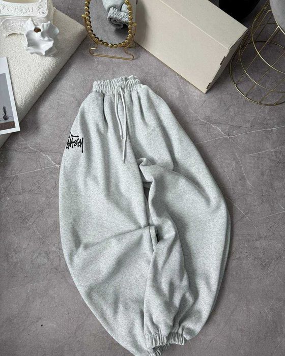 Теплі жіночі штани оверсайз на флісі 3 кольори штаны брюки оверсайз