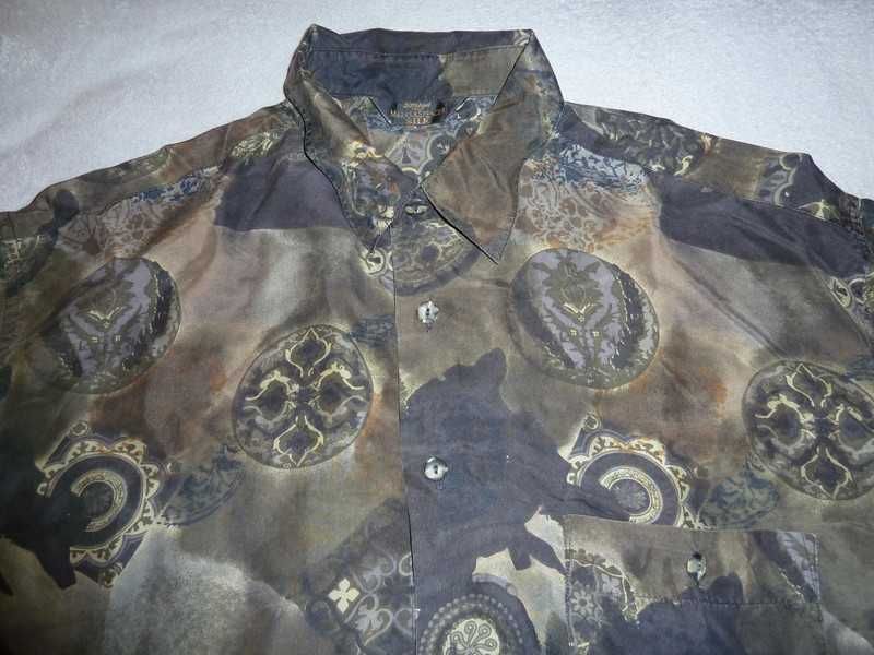 Camisa nova pura seda padronizada Marks & Spencer 4 / L