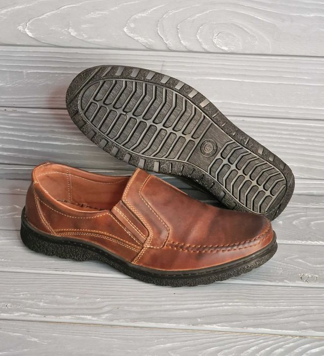 39-48 Мужские кожаные коричневые прошитые туфли шнурок резинка traffic