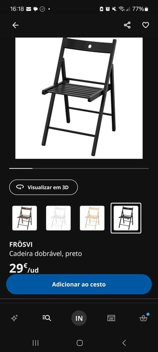 2 Duas Cadeiras ikea dobráveis madeira