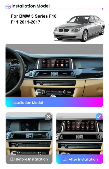 Rádio android 10,25" BMW série 5 F10/11 CARPLAY WIFI 4G 6/128GB 8-CORE