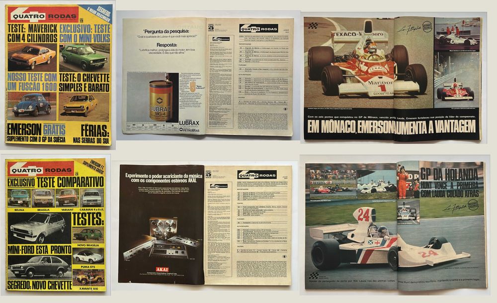 Coleção de revistas Quatro Rodas de 1975
