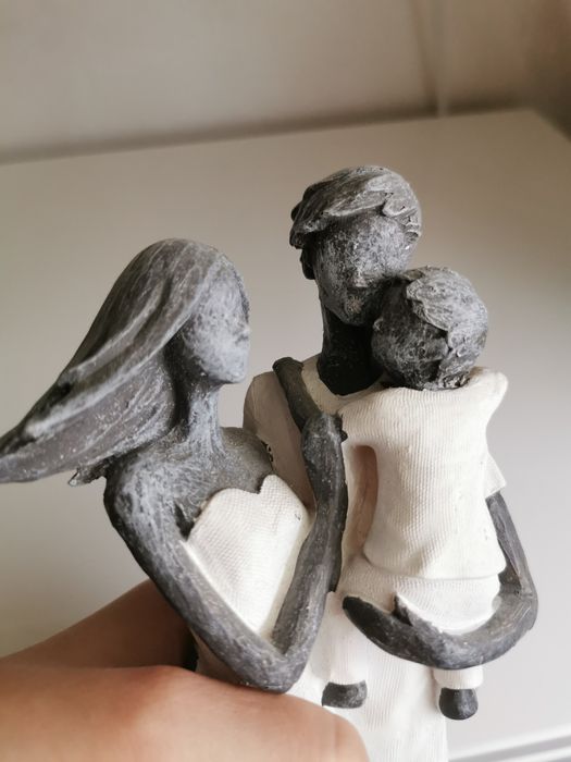 Figurka para czarno srebrna rodzina
