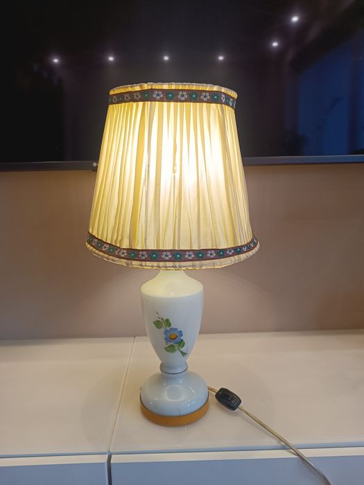 Lampa stołowa szklana Prl retro vintage