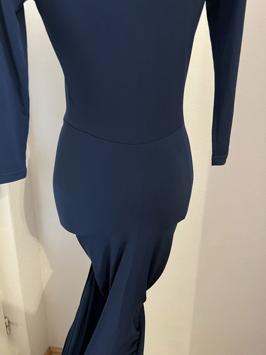 Granatowa sukienka elegancka wieczorowa długa S