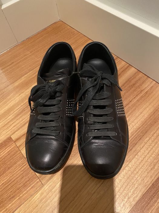 Sapatilhas Saint Laurent, pretas em pele