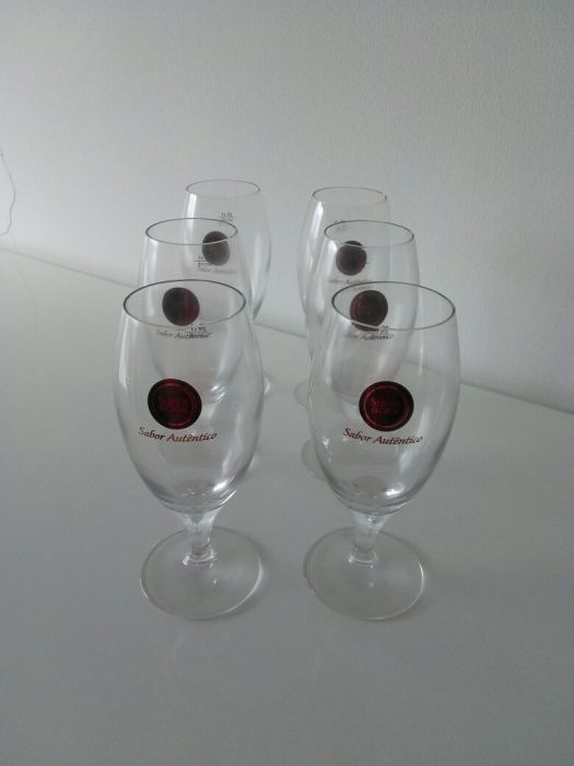 Copos Super Bock com pé (6 copos)