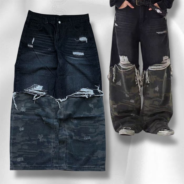 Camo jeans y2k racer worldwide jaded London type широкі джинси камо
